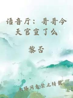语音厅:哥哥今天官宣了么